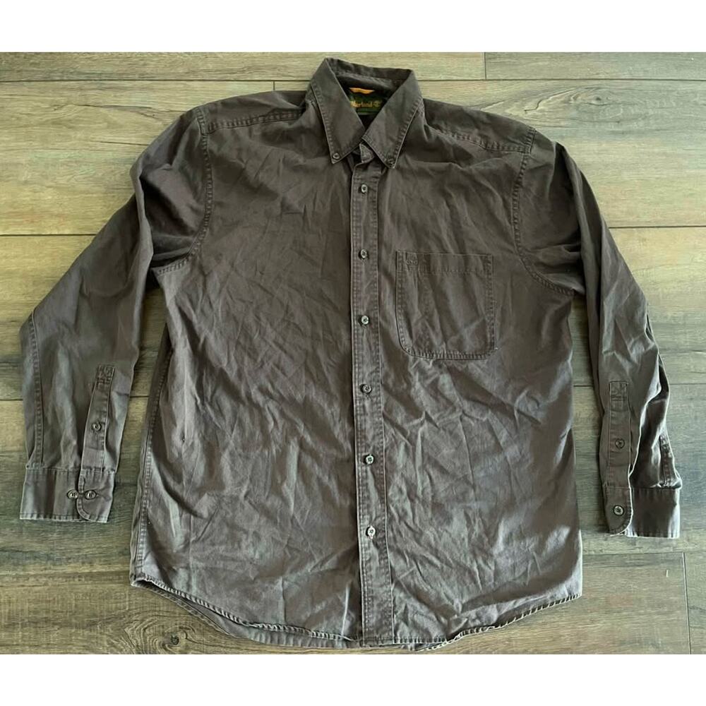 Men’s Timberland Button Down Long Sleeve Shirt (Medium)